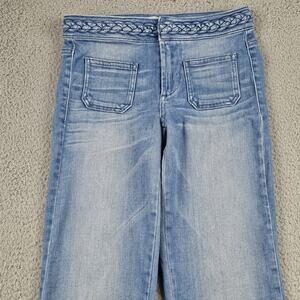 Guess Jeans Womens 23 Flare Braided Waistband Boho Stretch Denim Pants